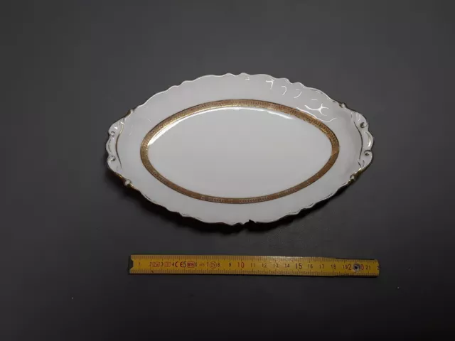 ancien Plat creux ovale blanc en porcelaine de LIMOGES french antique