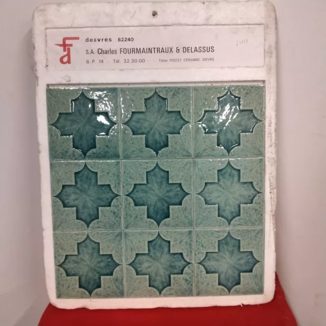 Carreaux Fourmaintraux Delassus Faience De Desvres Ancien modèle Année 1960 11cm