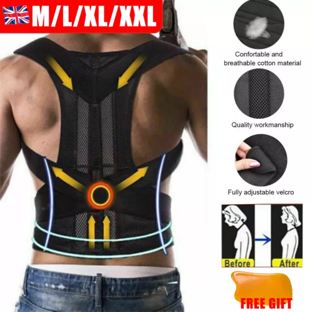 NEOPRENE POSTURE CORRECTOR Bad Back Lumbar Shoulder Support Belt
