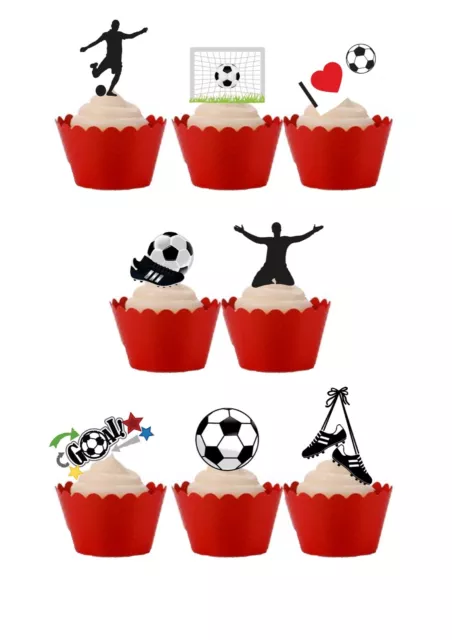 22 STAND UP Football Sport Edible Wafer Paper Cupcake Cake Toppers Decorations