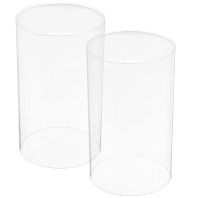 Clear Glass Cylinder Candleholder Sleeve - 2pcs