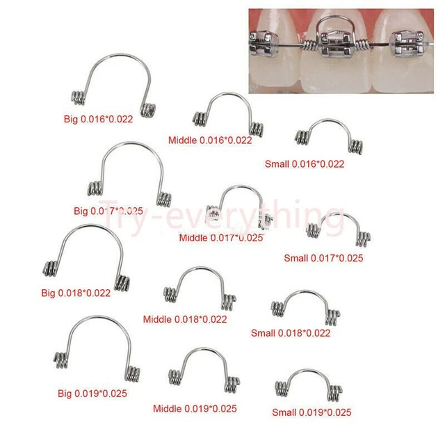 New 10Pc/Pk Dental Orthodontic Anterior Tooth Torque Springs Rectangular 12 Size