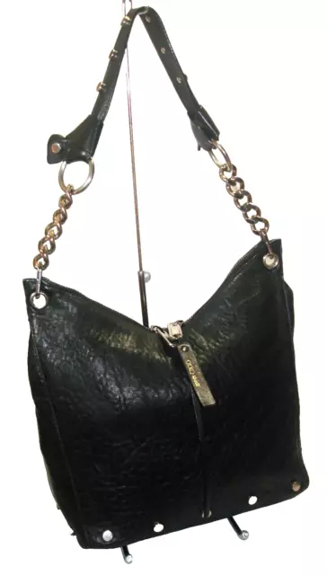 Jimmy Choo Raven Chic Black Studded Soft Lamb Leather Hobo Shoulder Bag Nr MINT!