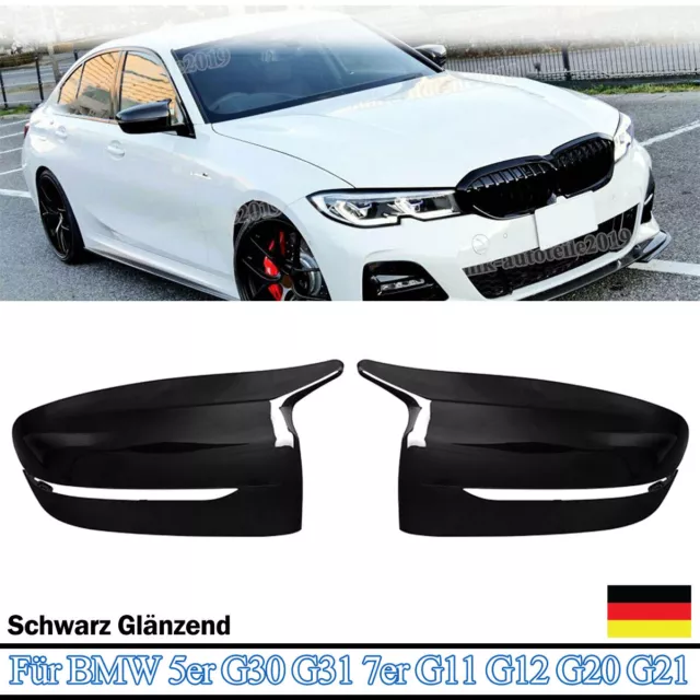 Spiegelkappen Austausch für BMW G30 G31 G20 G21 Schwarz Glanz M Optik Gehäuse