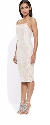 Missguided Peace And Love Baroque Placed Lace Dress Size 14 Spaghetti Straps NWT