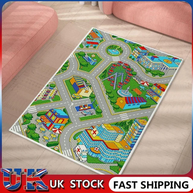 ❀ Kids Cartoon Carpet Rectangular Crawling Rug for Playroom Bedroom (60*90cm C)