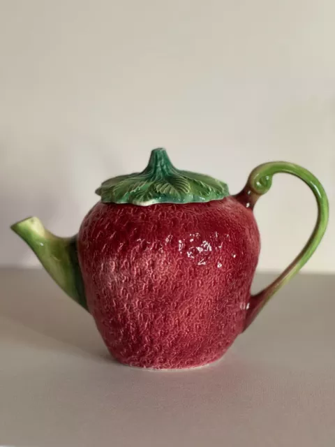 Vintage Strawberry Teapot ~ Handpainted in Italy by Bresolin