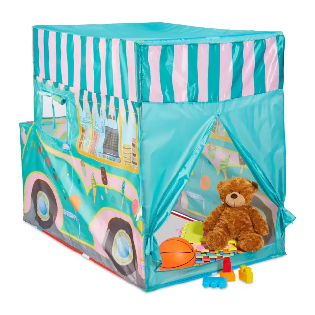 Tente enfants Ice Cream Truck Tente Pop-Up Tente de jeu 3 ans Extérieur Cabane