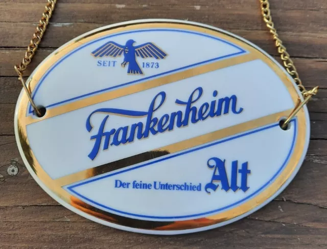 Zapfhahnschild Frankenheim Alt  Düsseldorfer Privatbrauerei, 12,5x9,3cm,...
