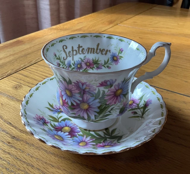 Royal Albert Flower of the Month Series September  Michaelmas Daisy Cup & Saucer