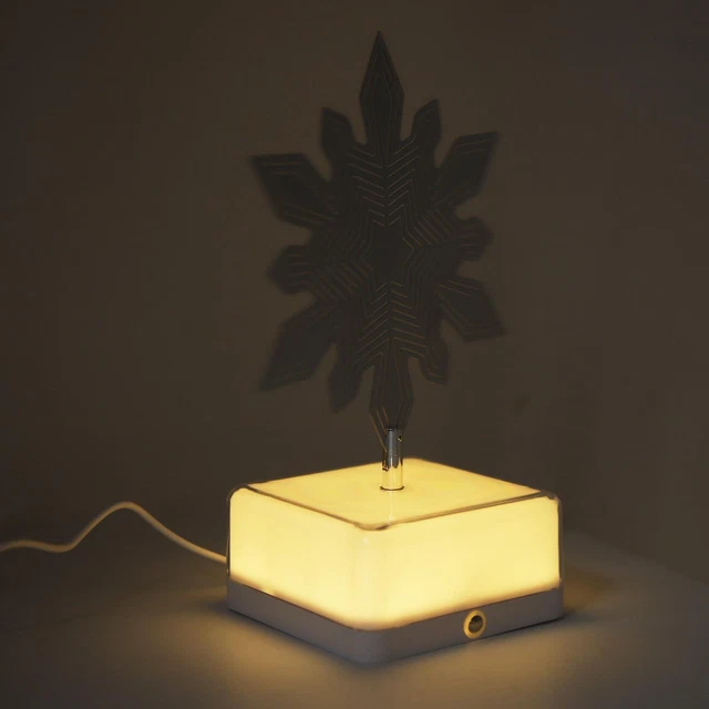 Hoja de metal 3D luz nocturna recargable 3D noche luz LED base copo de nieve