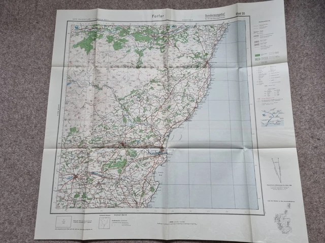 ORIGINAL WW2 GERMAN INVASION / AIRFORCE MAP Of FORFAR 1938 EUR 28,34 ...