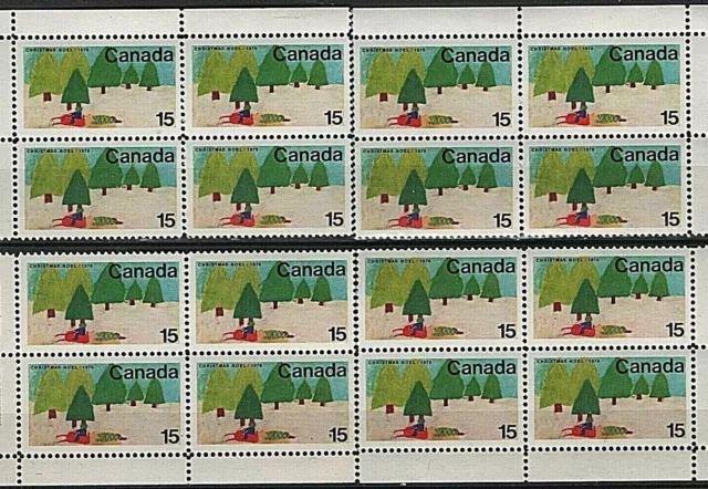 Canada — Set of 4 Blocks — 1999, Christmas: Snowmobile and Trees #350 / MNH