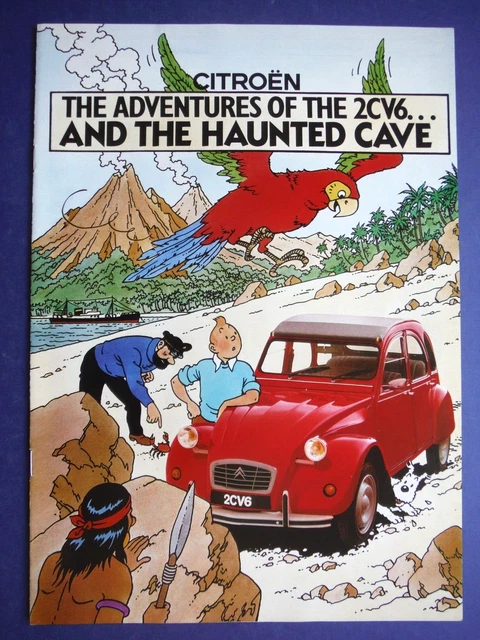Herge Tin Tin Adventures Of The 2CV6 & The Haunted Cave Citroen Brochure 1987 Herge Tin Tin Adventures Of The 2CV6 & The Haunted Cave Citroen Brochure 1987