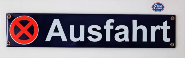 "Ausfahrt" - Emailleschild Emailschild Hinweisschild 40 x 8 cm; Nr. 1646