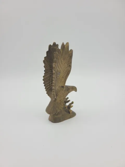 Vintage SOLID BRASS Americana BALD EAGLE LANDING BIRD Figure STATUE