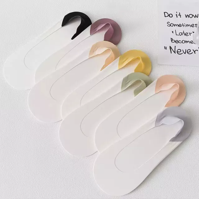 1-3 Paires Hommes Femmes Été No Show Invisible Antidérapant Bateau Coton .