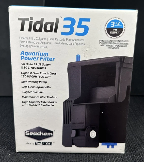 SEACHEM TIDAL 35 HOB POWER FILTER  by SICCE  ( UP TO 35 GALLON )  Fish Tank New