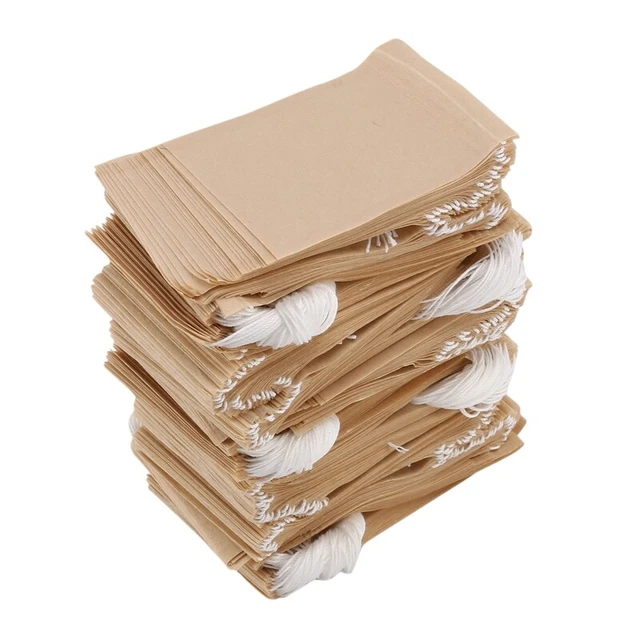 500Er Pack Bolsa Filtro De Té, Bolsa De Té Desechable De Papel Con Cordón Para L E4K6