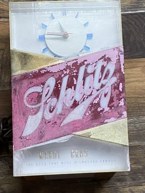 Vintage Schlitz Beer Clock Sign Advertising 1959 Vintage Schlitz Beer Clock Sign Advertising 1959