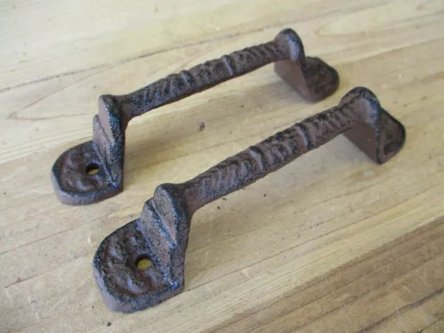 20 Cast Iron RUSTIC Barn Handle Gate Pull Shed Door Handles Fancy Drawer Pulls 6