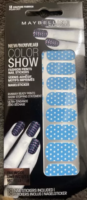 3 × Maybelline Color Show Fashion Print Nail Stickers: colour- 13 Polka Dot