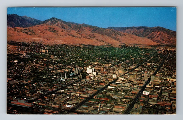 Salt Lake City UT-Utah, Aerial View Of City, Vintage Postcard