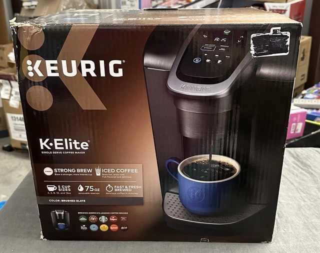 KEURIG KELITE KCUP Pod Coffee Maker, Iced Coffee Capability, Brushed