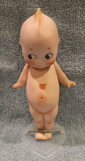 Vintage Bisque 6" Rose O'Neill Kewpie Doll w/moveable arms, blue wings-markings