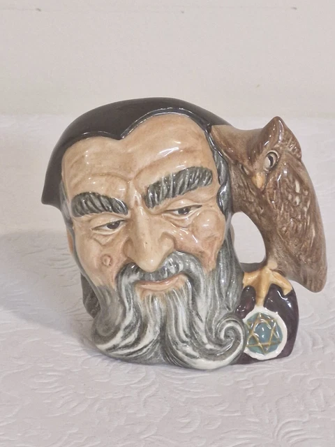 Vintage Royal Doulton Small Character Jug D6536 "Merlin" 9cm Tall Made in UK