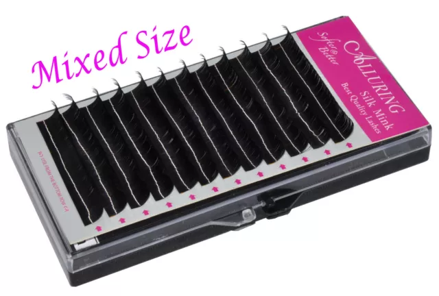 Mixed Size Alluring Silk Mink Lashes J Curl Eyelash Extension New Thickness