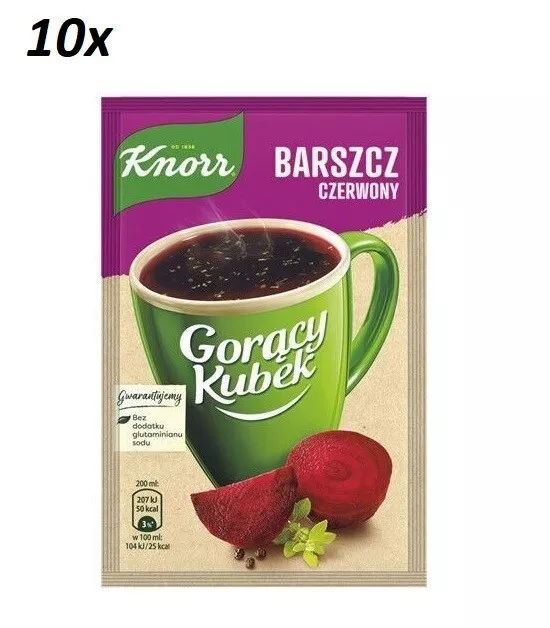 10 x KNORR Instant Soup "Soup Made of Red Beetroots"Hot Mug QUICK COOKING POLAND