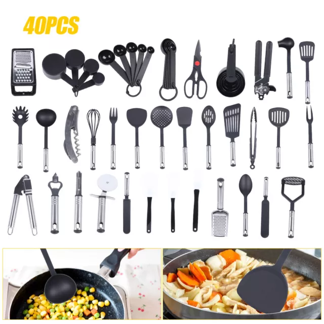 Kitchen Utensils Set of 40PCS High-Quality Stainless Steel Cooking Utensils Set