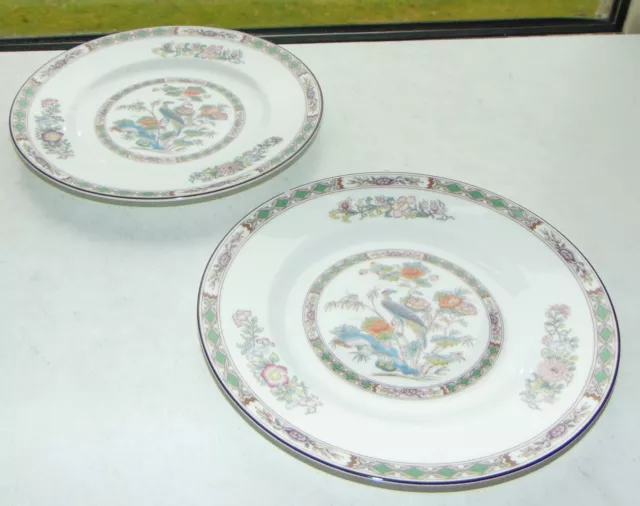 Wedgwood Bone China Kutani Crane 2 x Dessert Plates 20.5cm R4464 c1980s