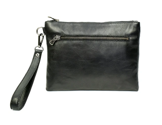 Pochette Homme/dame EDD En écopelle Noire - Dimensions 20x13x2 Cm - Fabriquée En Italie - Neuf Avec étiquettes