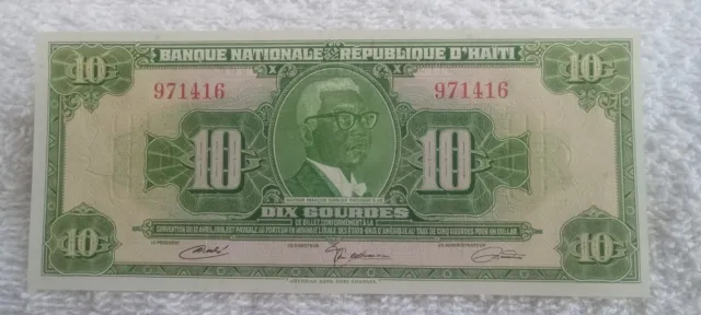 Haiti 10 Gourdes L. 1919 Pick # 203 Unc. Banknote