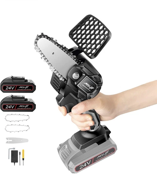 Mini Motosega Senza Fili 20V - 2 Batterie, Taglio Legno Fino A 15,2 Cm, Portatile E Sicura