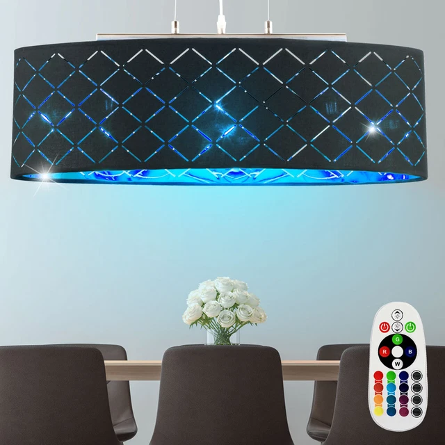 Lanekd Lampada A Sospensione In Legno LED Dimmerabile Con Telecomando, Altezza Regolabile, Per Sala Da Pranzo E Soggiorno (Lunghezza 80/100/120/150 Cm)