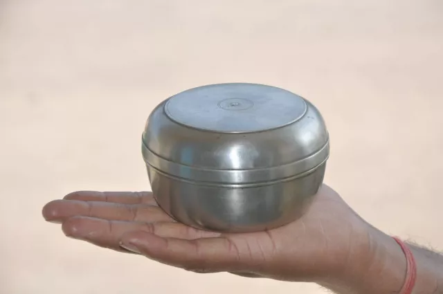 Old Brass Solid Nickel Plated Handcrafted Pill/Powder Box
