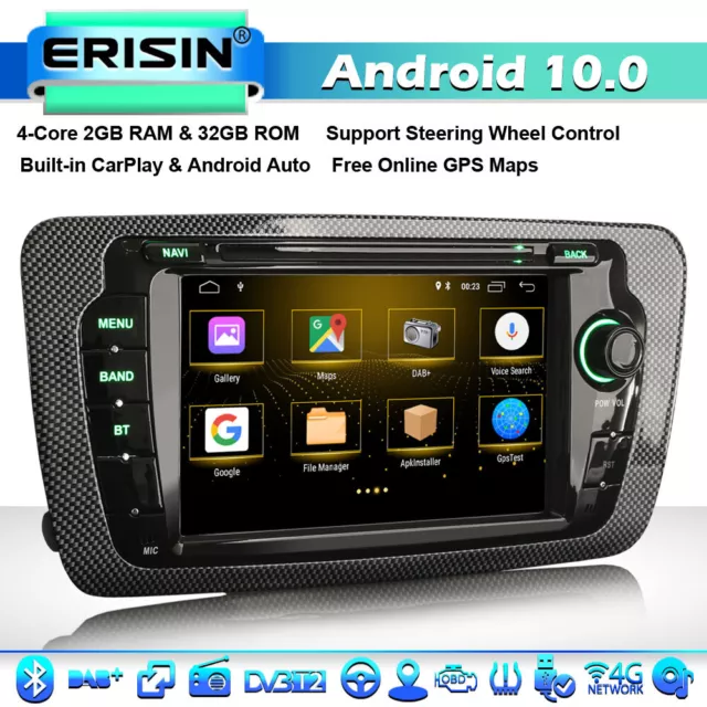 CarPlay Android 11 Autoradio for Seat Ibiza DAB+ WiFi OBD2 Bluetooth CD TNT 32GB