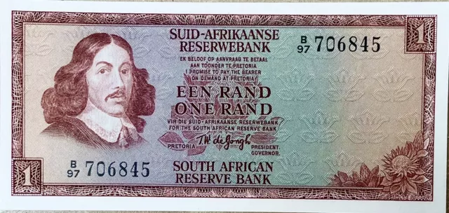 Südafrika 1 Rand Banknote 1973 SPRINGBOK *B/97 706845 * UNC PP268