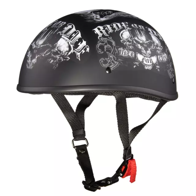 WCL Beanie Ride or Die Motorcycle Half Helmet Small and Light DOT Approved