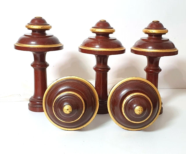 1 gilt wood curtain tie back holder - Antique french drapery tieback finial .
