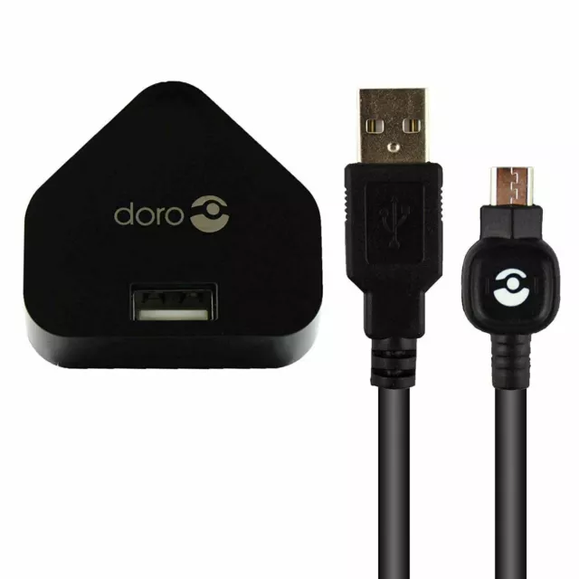 Genuine Doro Mains Wall Adapter Charger & OR Micro USB Cable Lead/Earphones