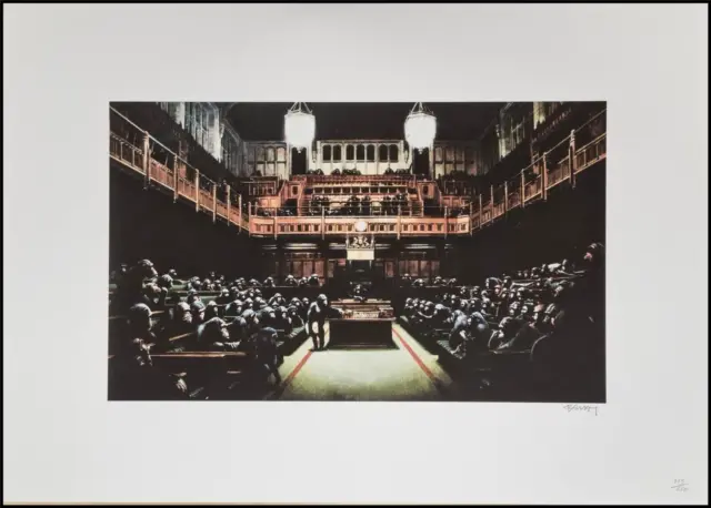 BANKSY * Monkey Parliament * 70x50 cm * Lithografie * limitiert # 115/150