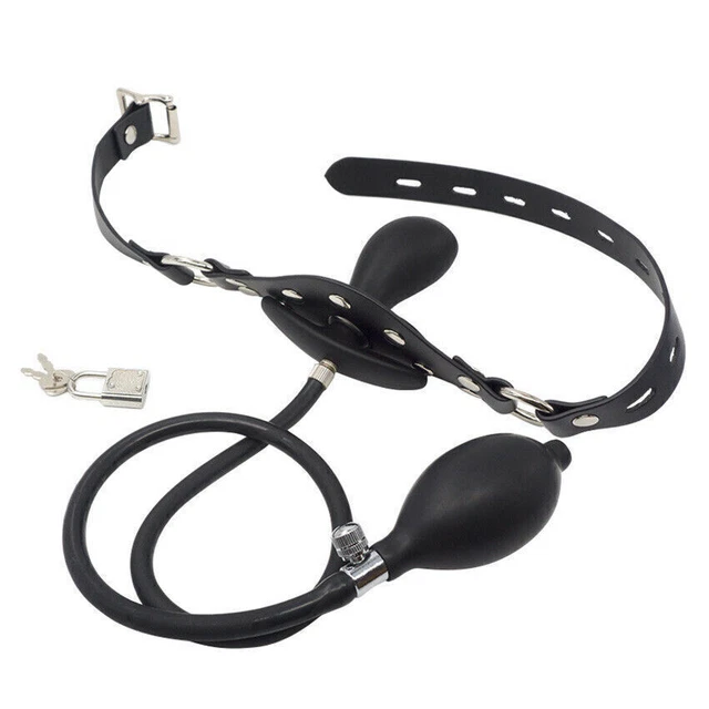 INFLATABLE MOUTH GAG Ball slave Oral Fixation Stuffed Flirting BDSM