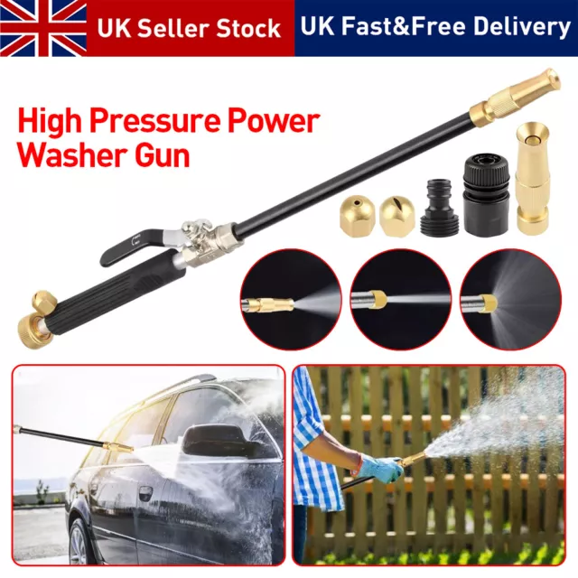 High Pressure Power Washer Spray Nozzle Garden Car Water Hose Wand Attachment UK