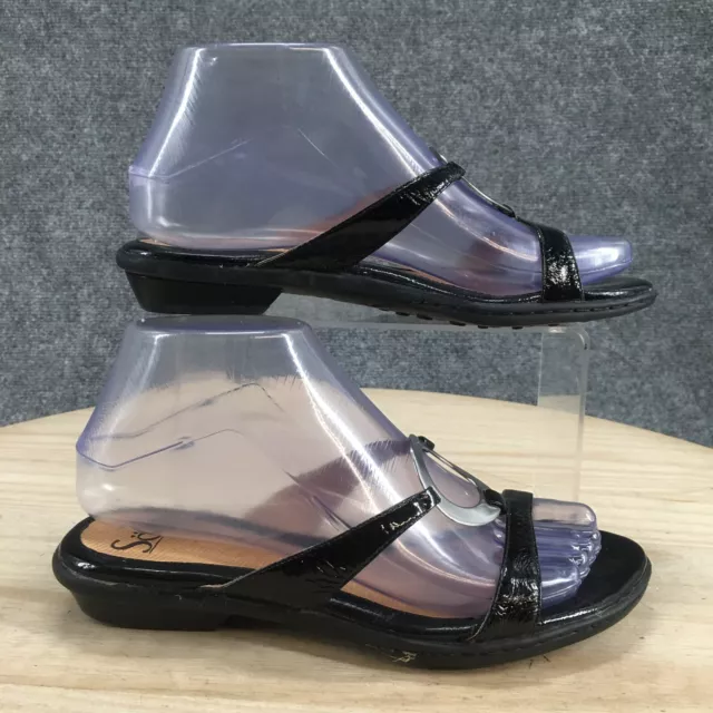 Sofft Sandals Womens 7M Casual Harness Strap Slip On Slide 1218811 Black Leather