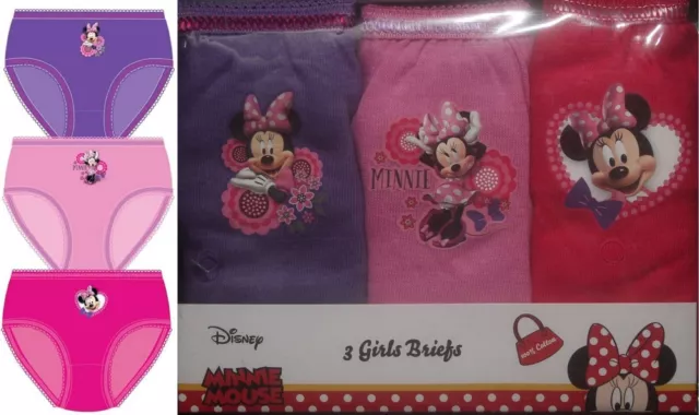 Job Lot 20 x BRAND NEW & SEALED Girl's Official MINNIE MOUSE Packs of 3 Briefs