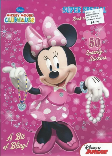 64 Page Minnie Mouse Bling Coloring Book Stickers Children Girl Kids